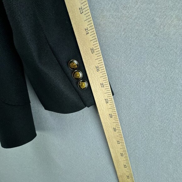 Angelo Donati Blazer Mens XL 40 Black Gold Enamel Buttons Wool Blend 2 Button - Picture 13 of 16